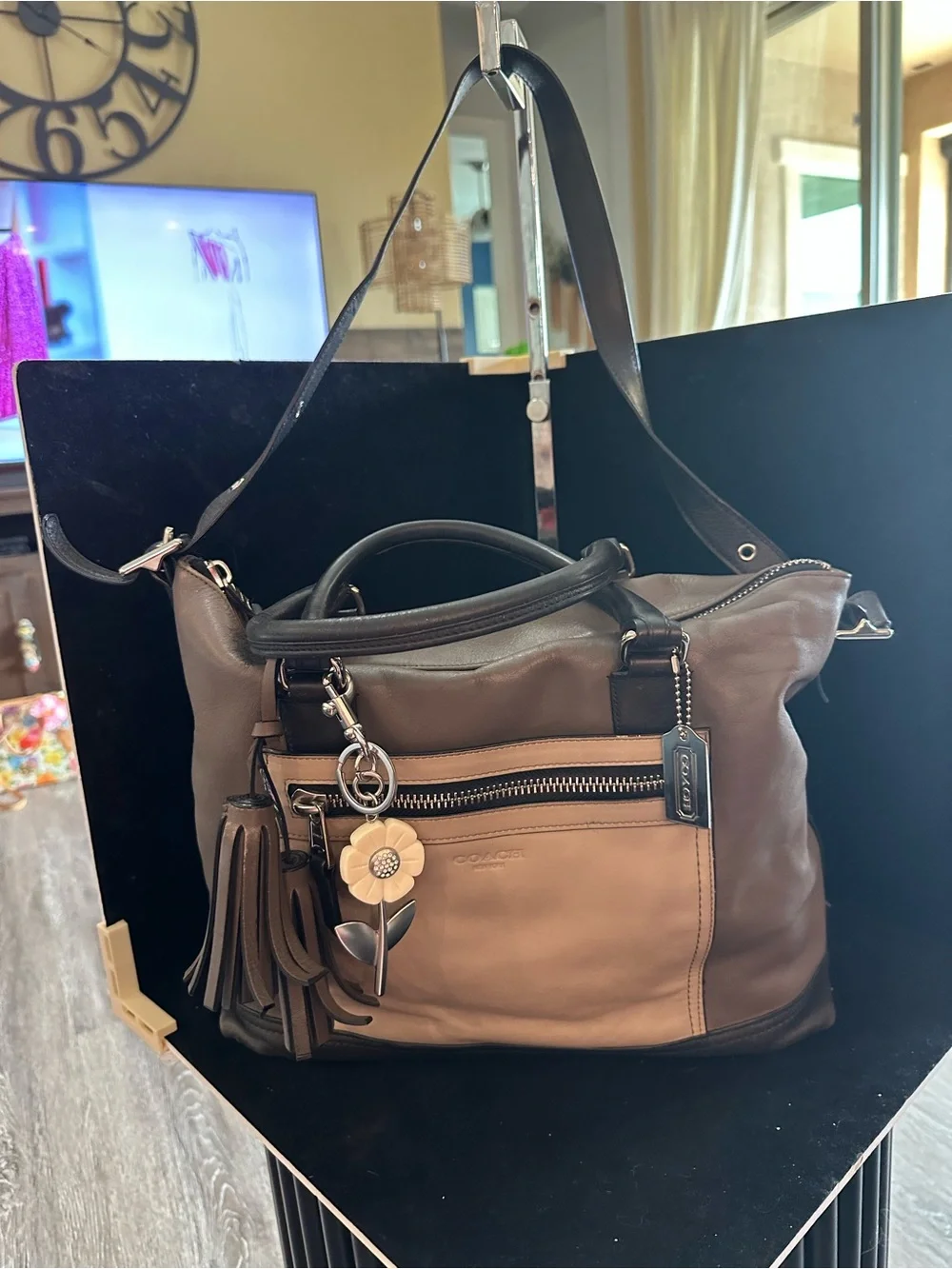 Coach #111 Legacy Colorblock leather Rory satchel